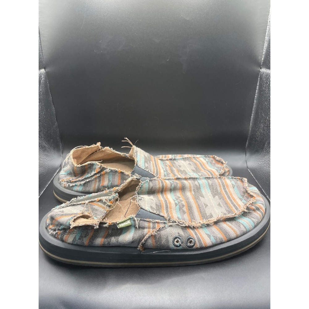 Sanuk Sidewalk Surfer Mens 11 Southwestern Striped Slip On Shoes 1144673